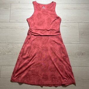 Kuhl Women's Sleeveless Dress RN108846 Faint Palm Tree Pattern Blush small